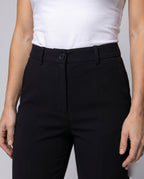 Women's Elegant Culotte Pants with Side Slits - Close-Up Detail