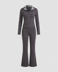Women's Sporty Leisure Outfit with Wide Leg Adjustment Design