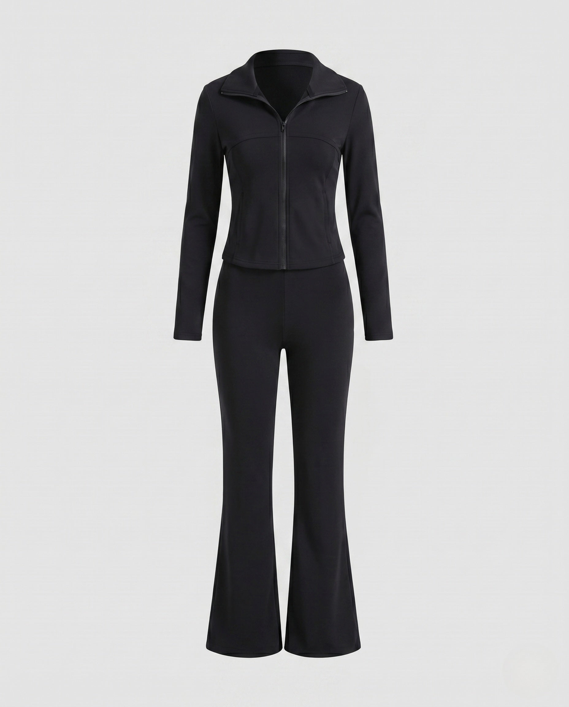 Women's Sporty Leisure Outfit with Wide Leg Adjustment Design