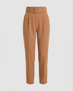 Women's Elegant High-Waisted Pants with Wide Waistband
