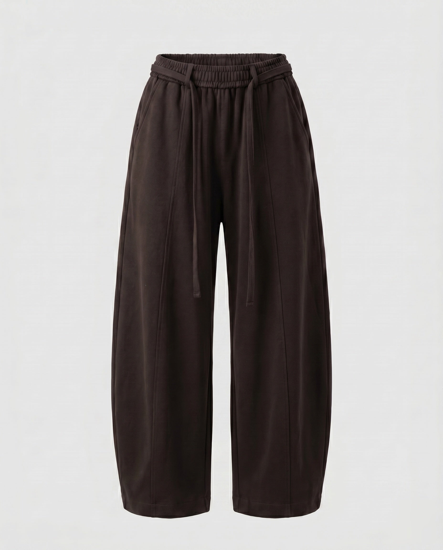 Women's Culotte Sweatpants with High Ribbed Waistband, Drawstring