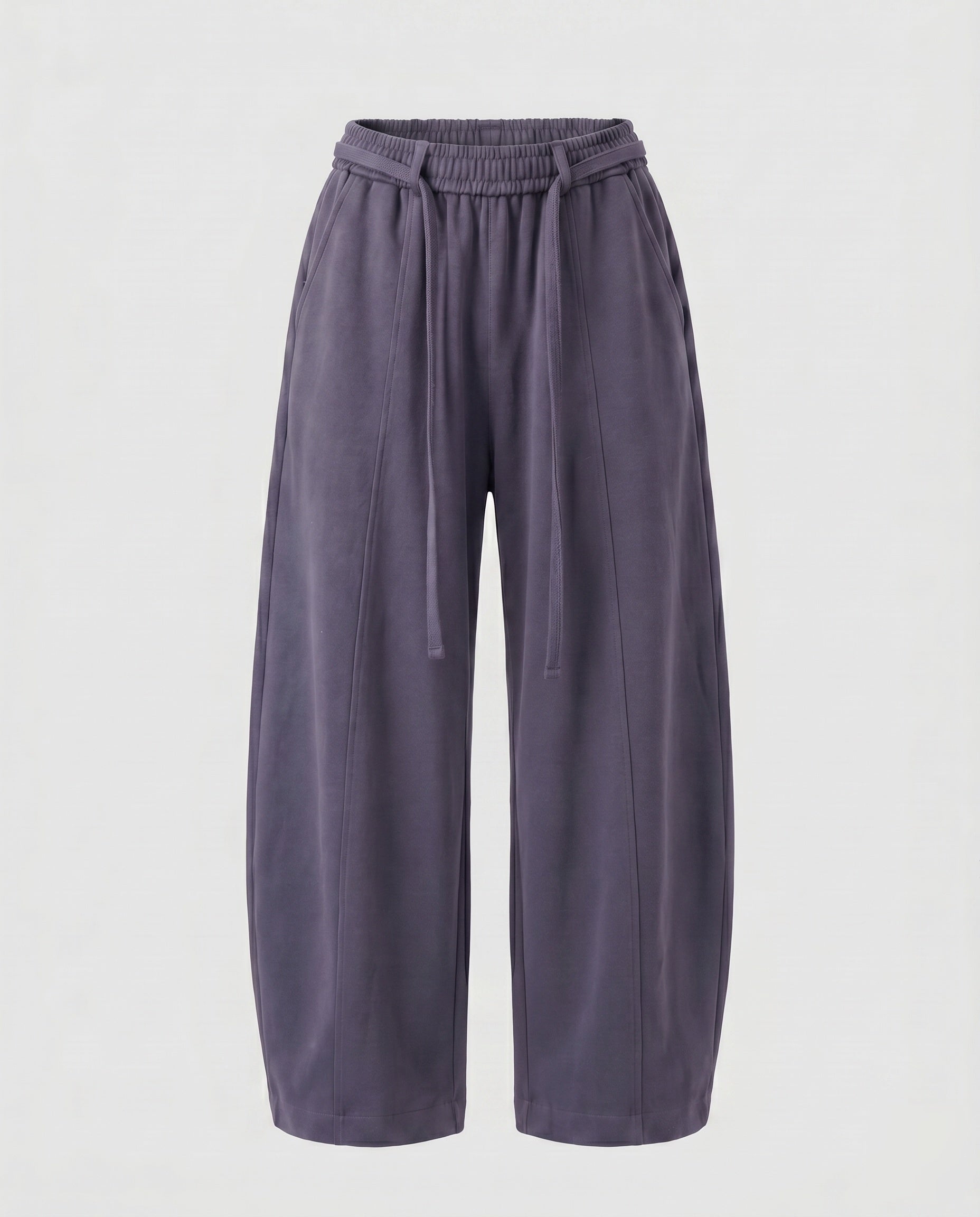 Women's Culotte Sweatpants with High Ribbed Waistband, Drawstring
