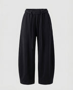 Women's Culotte Sweatpants with High Ribbed Waistband, Drawstring