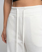 Women's Cropped Shirt with Square Neckline - Close-Up Detail