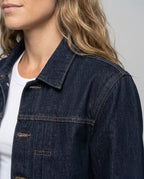 Women's High-Cut Extra Wide Jeans Pants with Striking Decorative Seams - Close-Up Detail