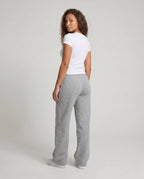 Women's High-Cut Wide Relax Sweatpants with Ribbed Waistband - Back View