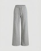 Women's High-Cut Wide Relax Sweatpants with Ribbed Waistband