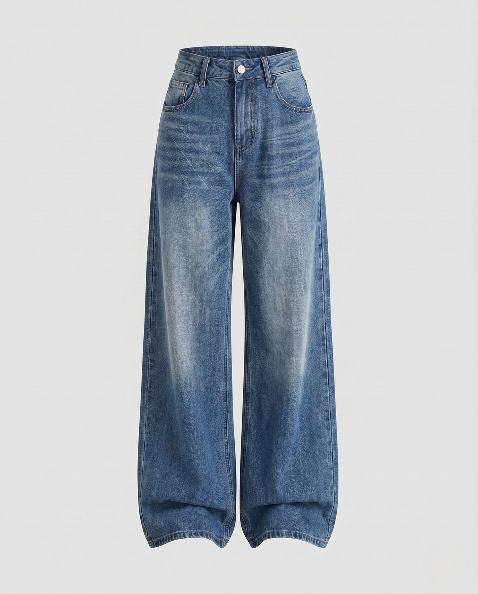 Women's High-Waisted Extra-Wide Denim Palazzo Pants