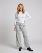Women's Soft-Flowing Relax Jersey Pants with High Comfort Waistband - Front View