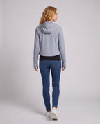 Women's Sporty Hoodie Jacket with Long Sleeves and Relaxed Fit - Back View