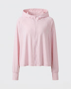 Women's Sporty Hoodie Jacket with Long Sleeves and Relaxed Fit