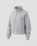 Women's Sporty Cropped Hoodie with High Collar and Kangaroo Pocket