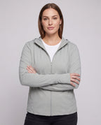 Women's Technical Sports Jacket with Hood and Breathable Inserts - Upper Body View