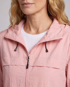 Women's Technical Windbreaker Jacket with Adjustable Hood - Close-Up Detail