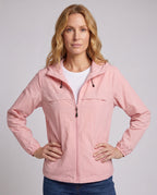 Women's Technical Windbreaker Jacket with Adjustable Hood - Upper Body View