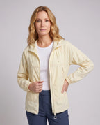 Women's Technical Windbreaker with Adjustable Hood - Upper Body View