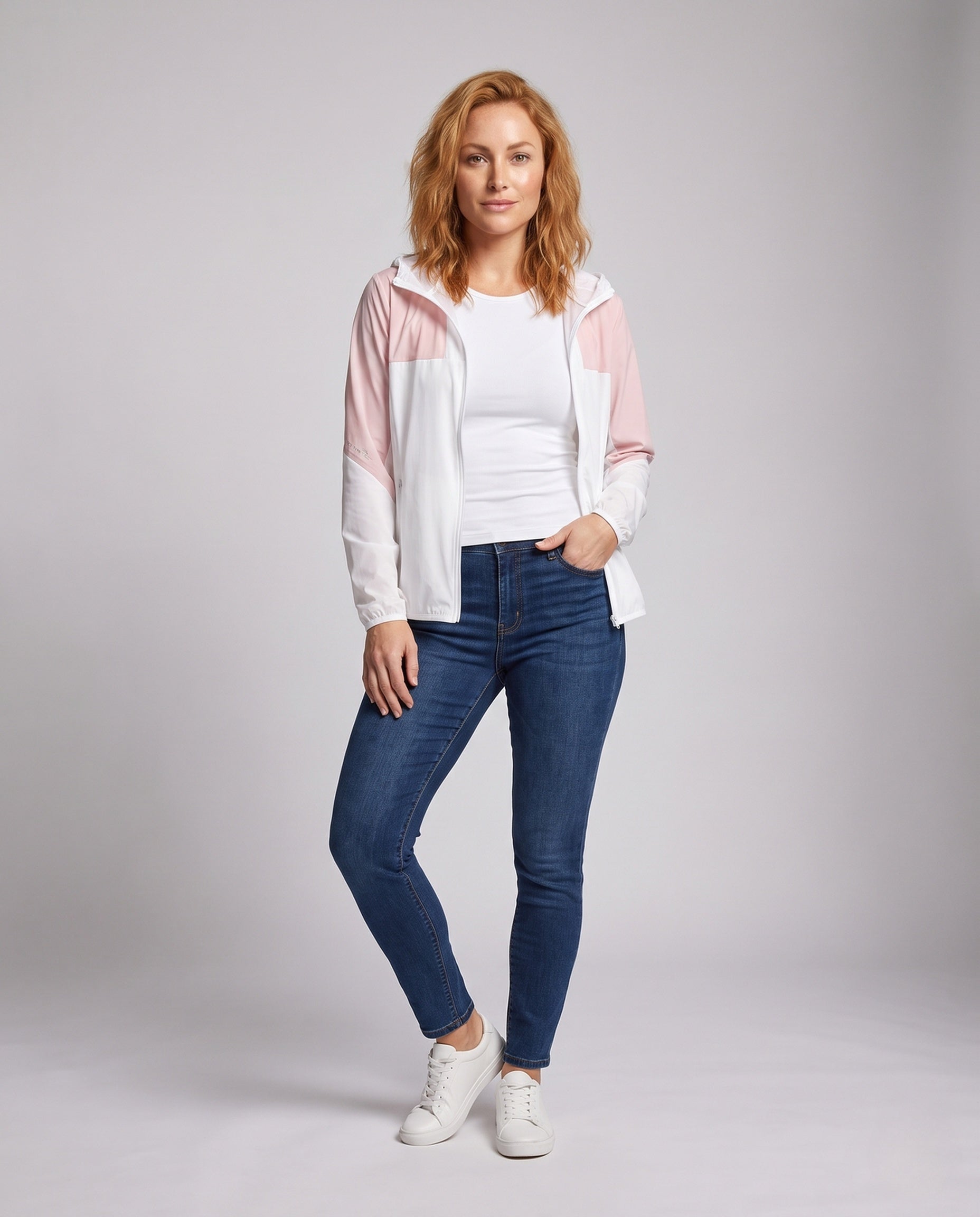 Women's Ultra-Light UV Protection Jacket with Hood - Front View
