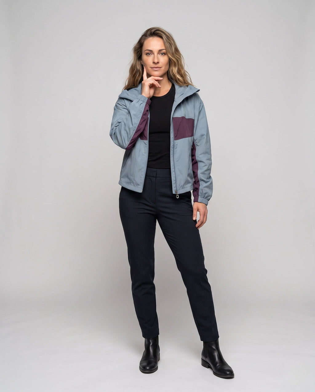 Women's Windproof Leisure Jacket with Reflectors - Front View