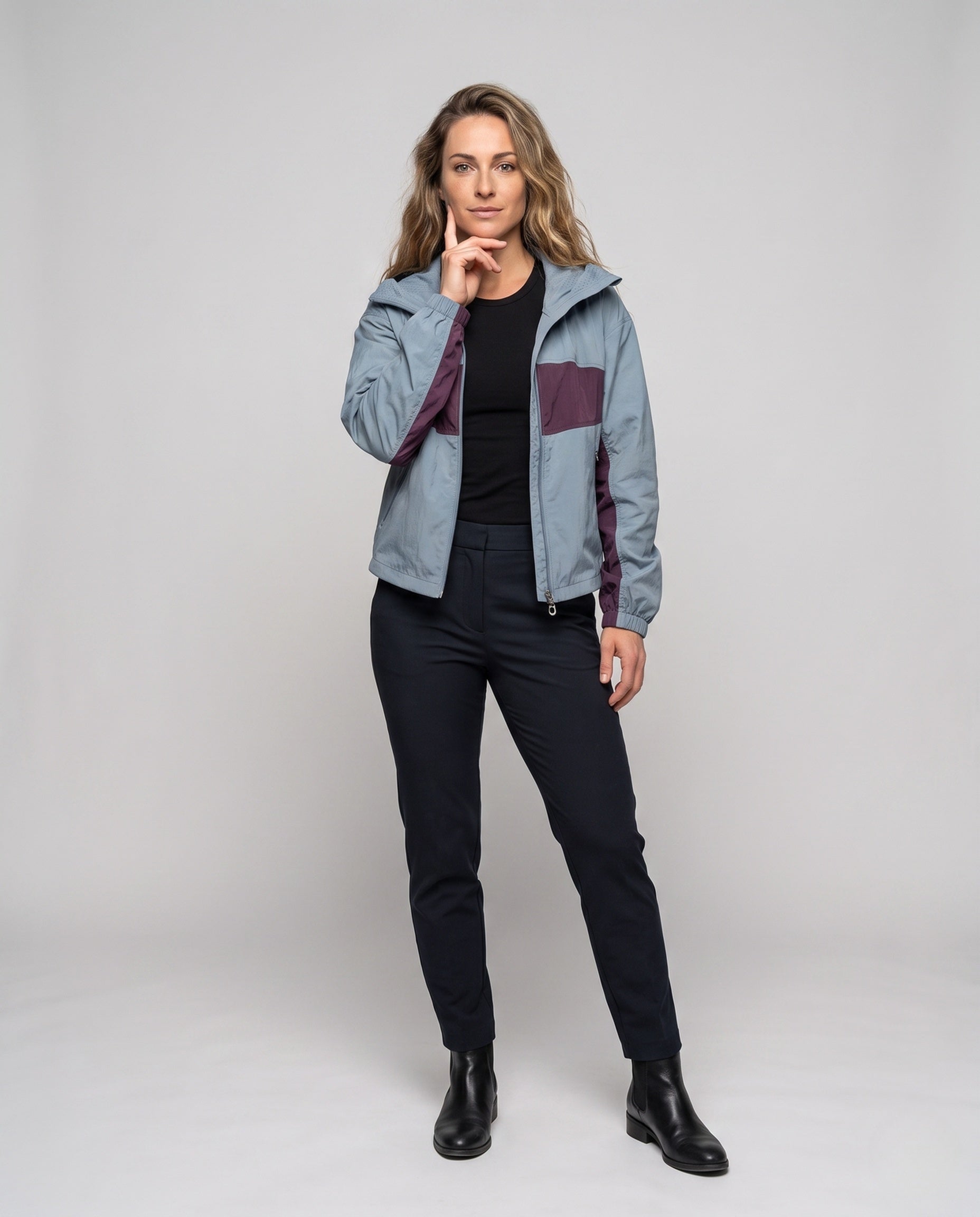 Women's Windproof Leisure Jacket with Reflectors - Front View