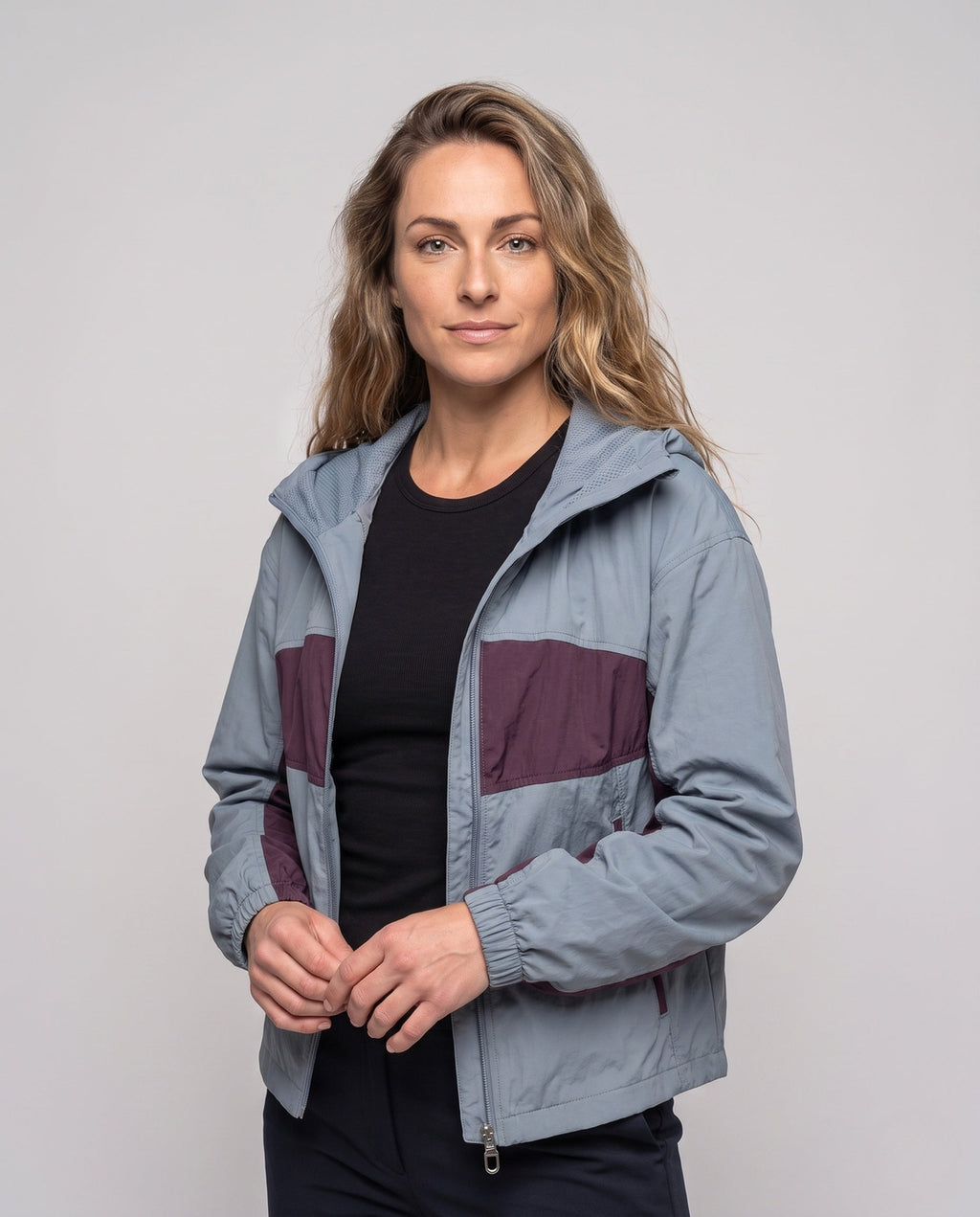 Women's Windproof Leisure Jacket with Reflectors - Upper Body View