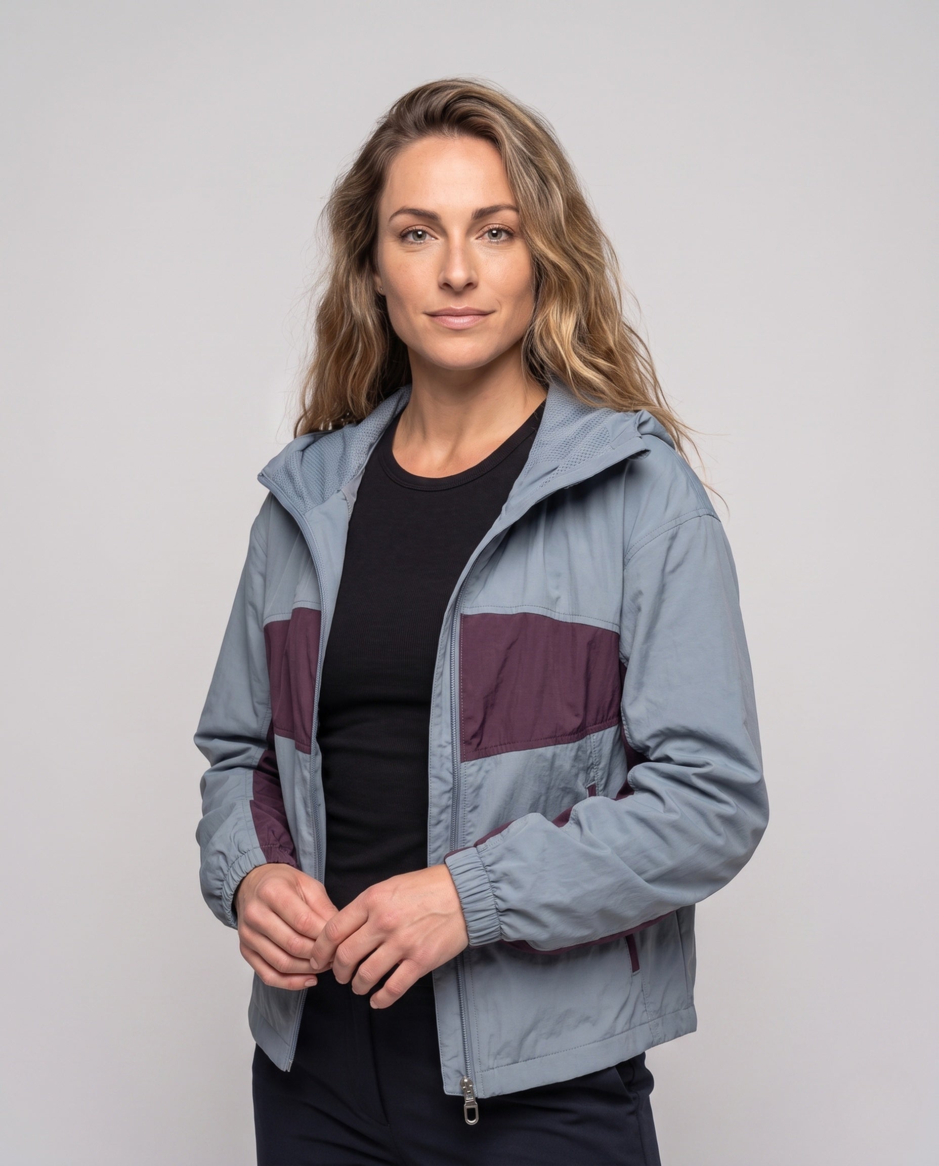 Women's Windproof Leisure Jacket with Reflectors - Upper Body View