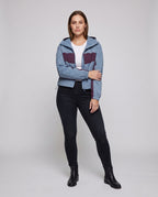 Women's Short Multifunctional Outdoor Jacket with Hood - Front View