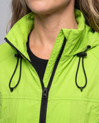 Women's Lightweight Rain Jacket with Breathable Features - Close-Up Detail