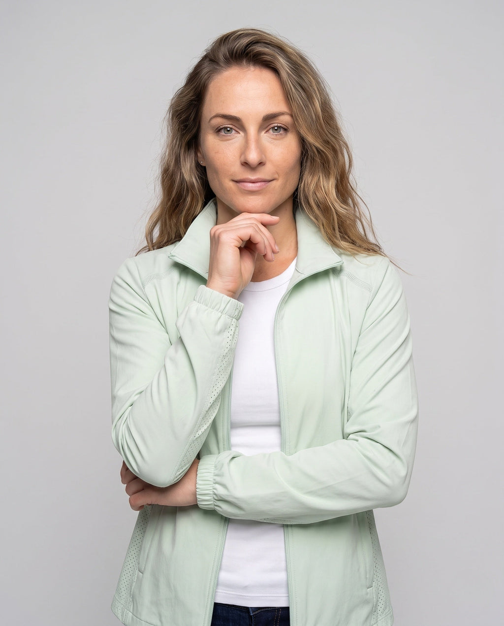 Women's Lightweight Transition Jacket with Optimal Weather Protection - Upper Body View
