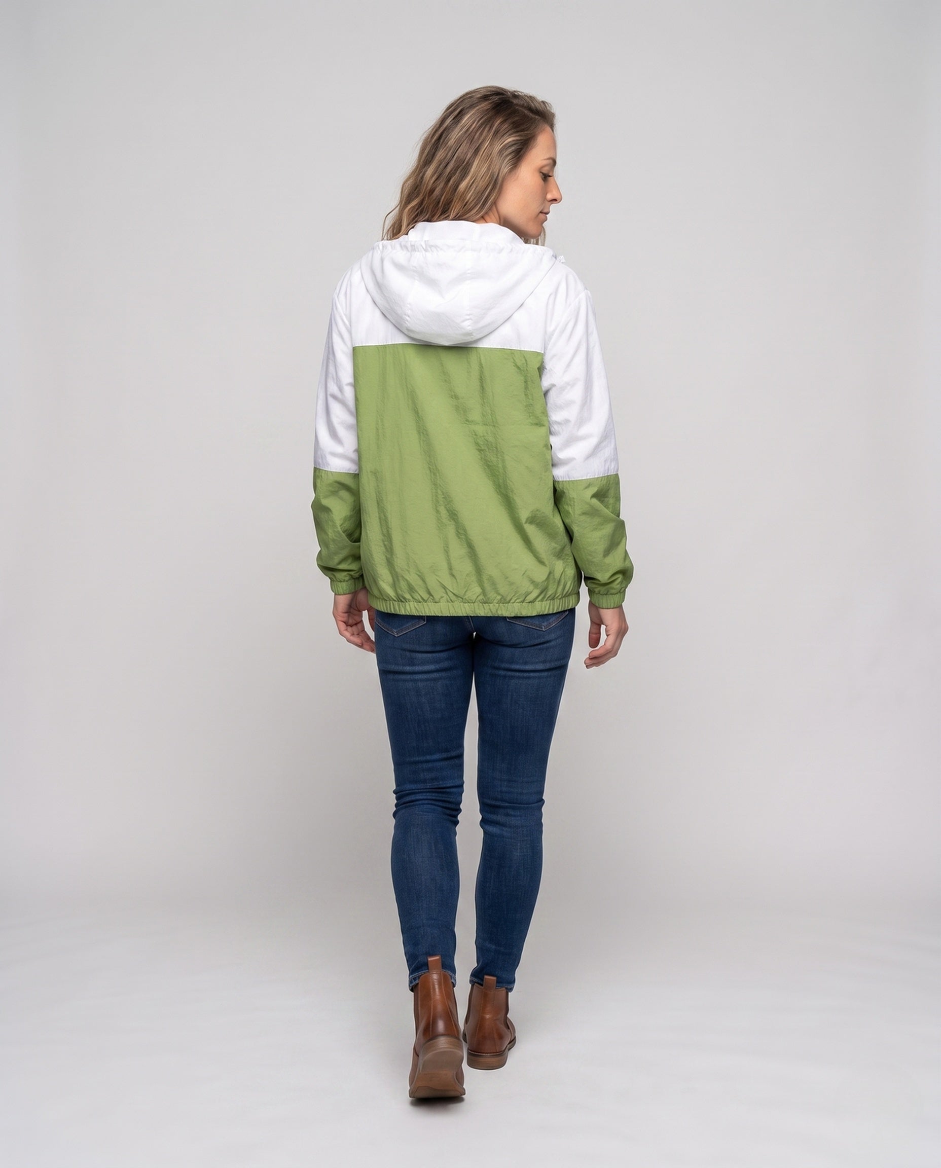 Women's Lightweight Transition Jacket with Adjustable Hood - Back View