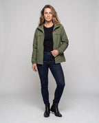 Women's Lightweight, Windproof Sports Jacket with Adjustable Hood - Front View