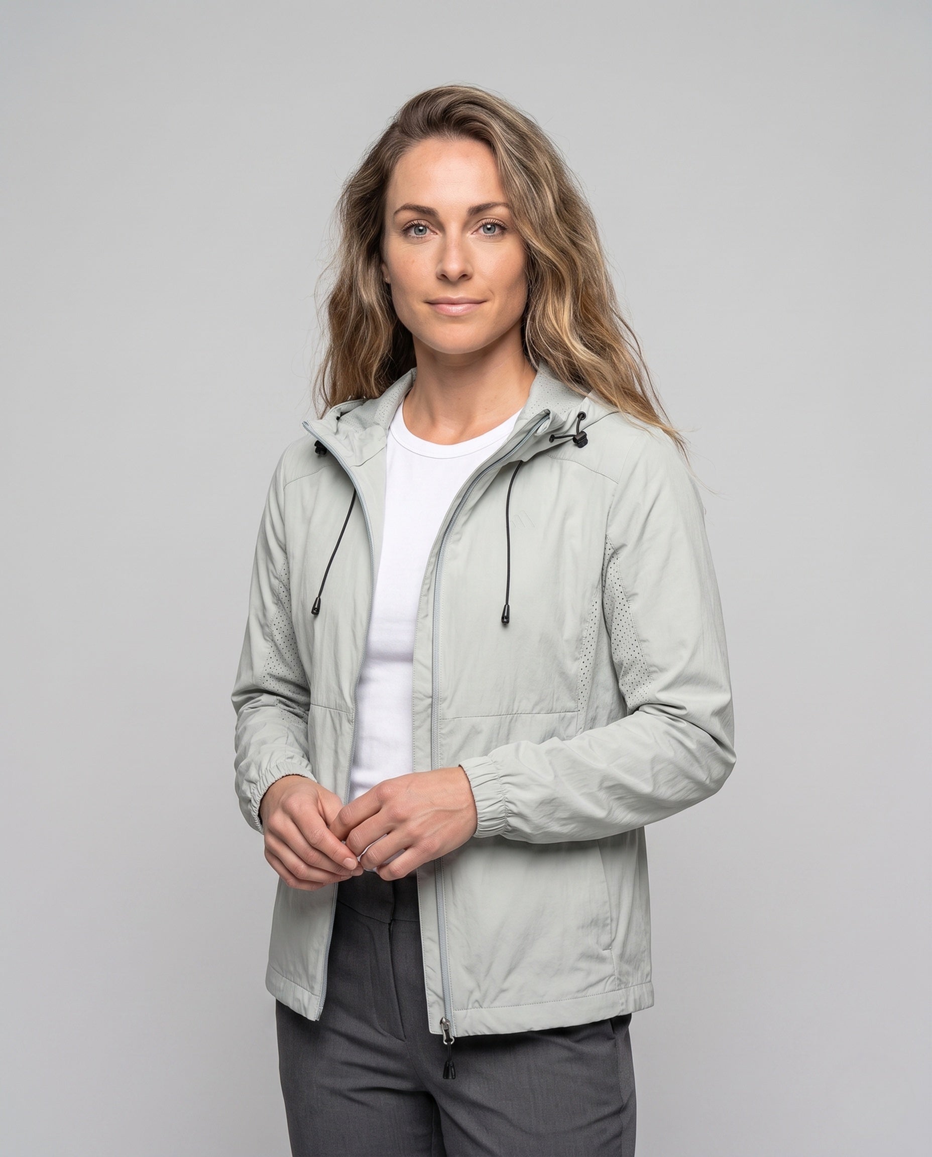 Women's Lightweight Windproof Transitional Jacket - Upper Body View