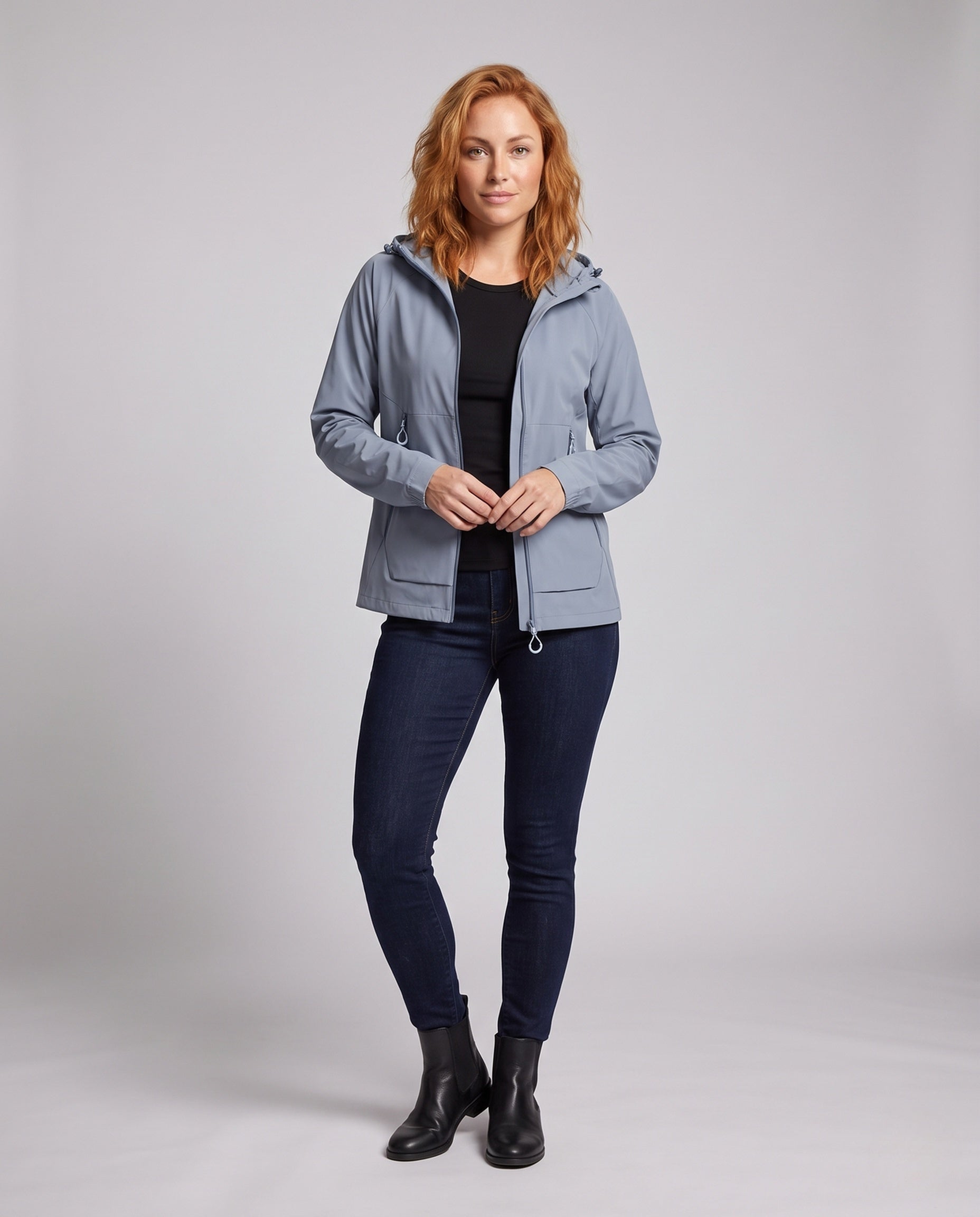 Women's UV Protection Jacket with Removable Hood - Front View