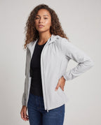 Women's Versatile Functional Jacket with Adjustable Hood - Upper Body View