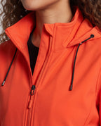 Women's Water-Repellent Functional Jacket with Adjustable Hood - Close-Up Detail