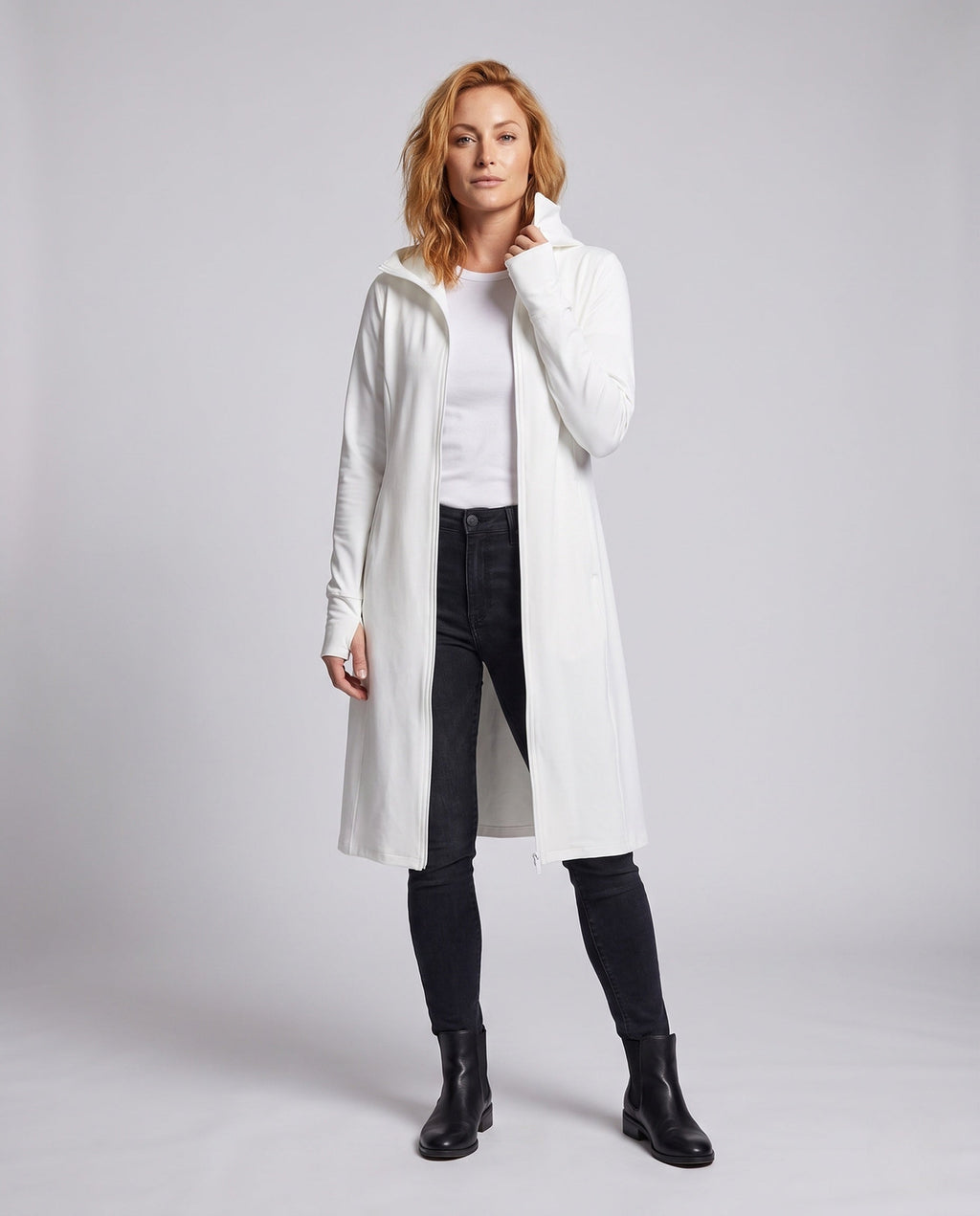 Women's Functional Coat with Hood and UV Protection - Front View