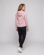 Women's Sporty Hoodie with Zip and Figure-Flattering Cut - Back View