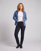Women's Breathable Sports Jacket with Hood and Full-Length Zipper - Front View
