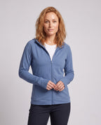 Women's Breathable Sports Jacket with Hood and Full-Length Zipper - Upper Body View