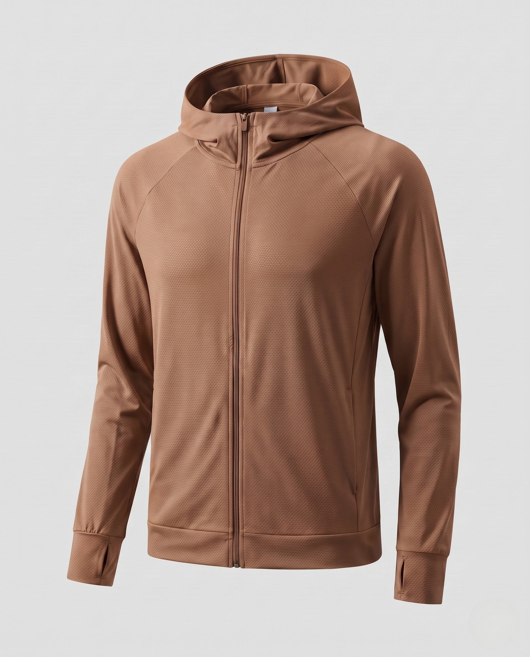 Women's Breathable Sports Jacket with Hood and Full-Length Zipper