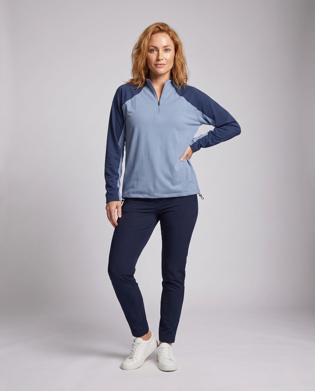 Women's Breathable Sports Jacket with Zipper - Front View