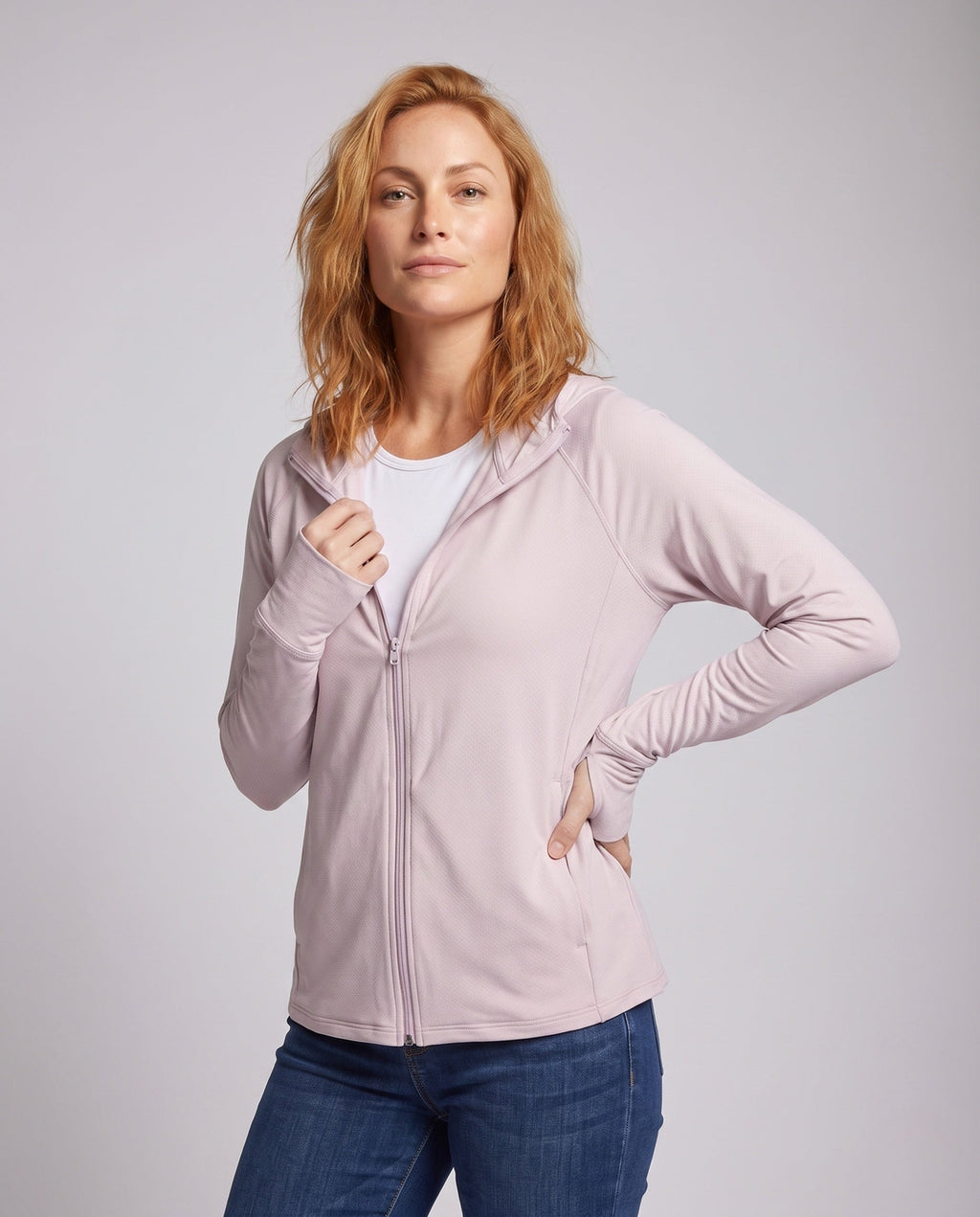 Women's Breathable Sports Jacket with UV Protection - Upper Body View