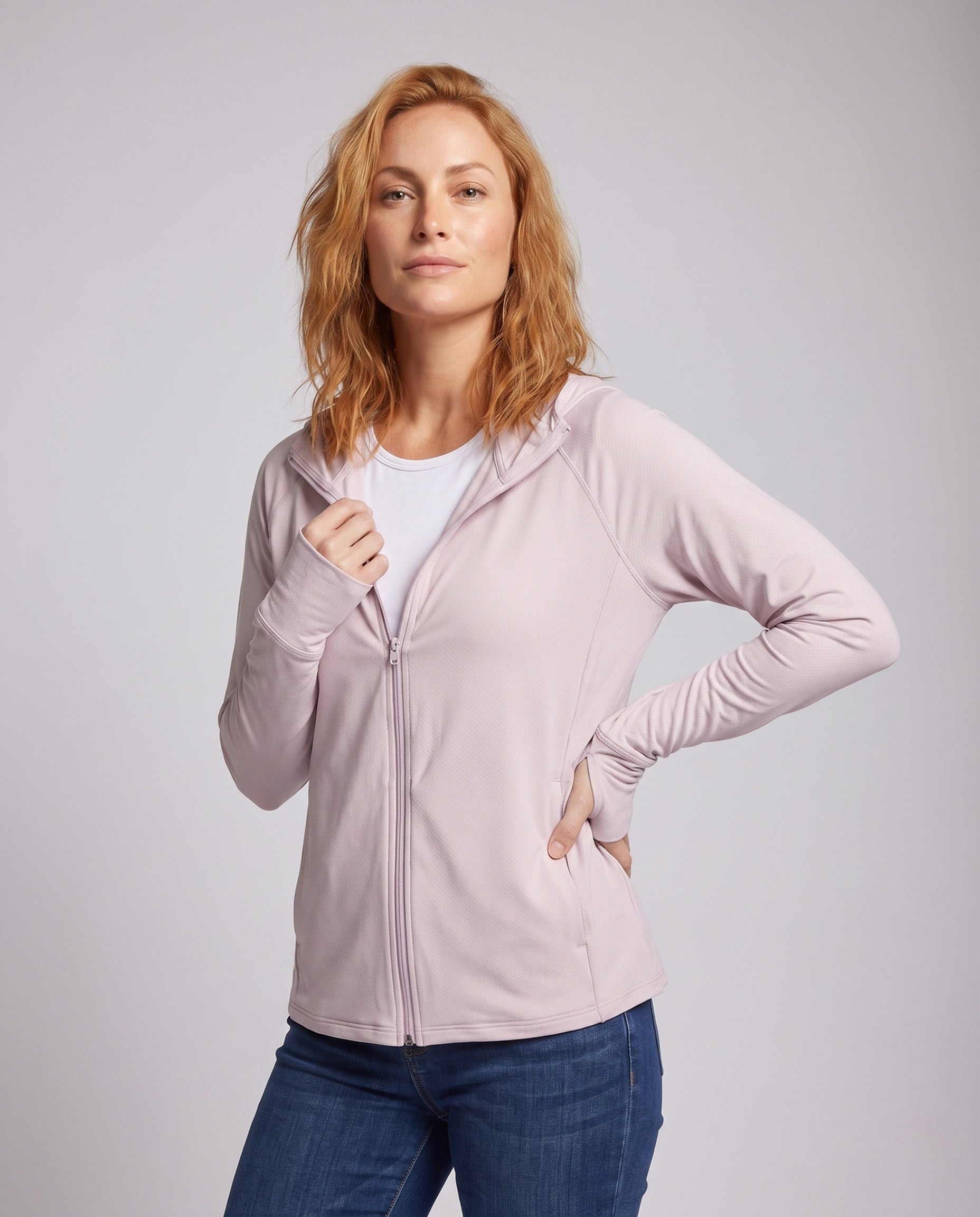 Women's Breathable Sports Jacket with UV Protection - Upper Body View