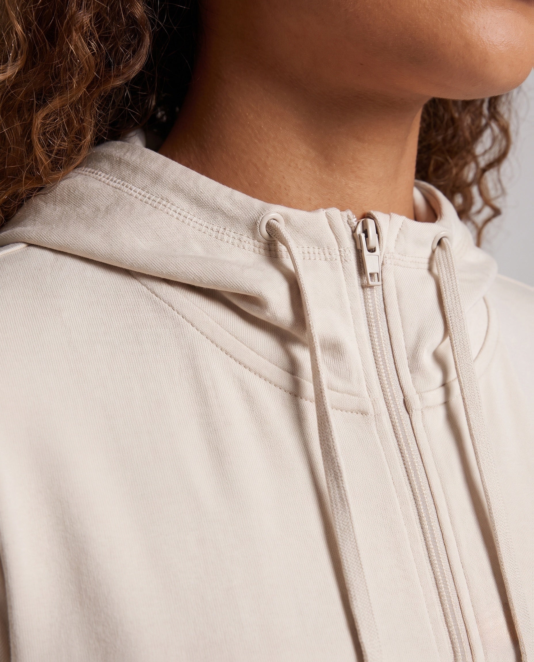 Women's Athletic and UV Protection Jacket with Adjustable Hood - Close-Up Detail