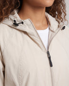 Women's Breathable Windbreaker Jacket with Adjustable Hood - Close-Up Detail