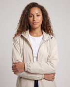 Women's Breathable Windbreaker Jacket with Adjustable Hood - Upper Body View