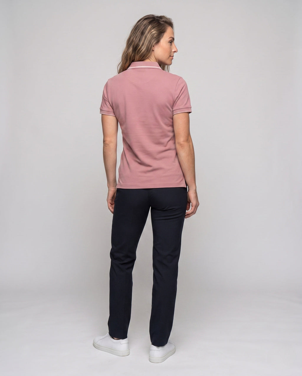 Women's Breathable Polo Shirt with Cooling Technology - Back View