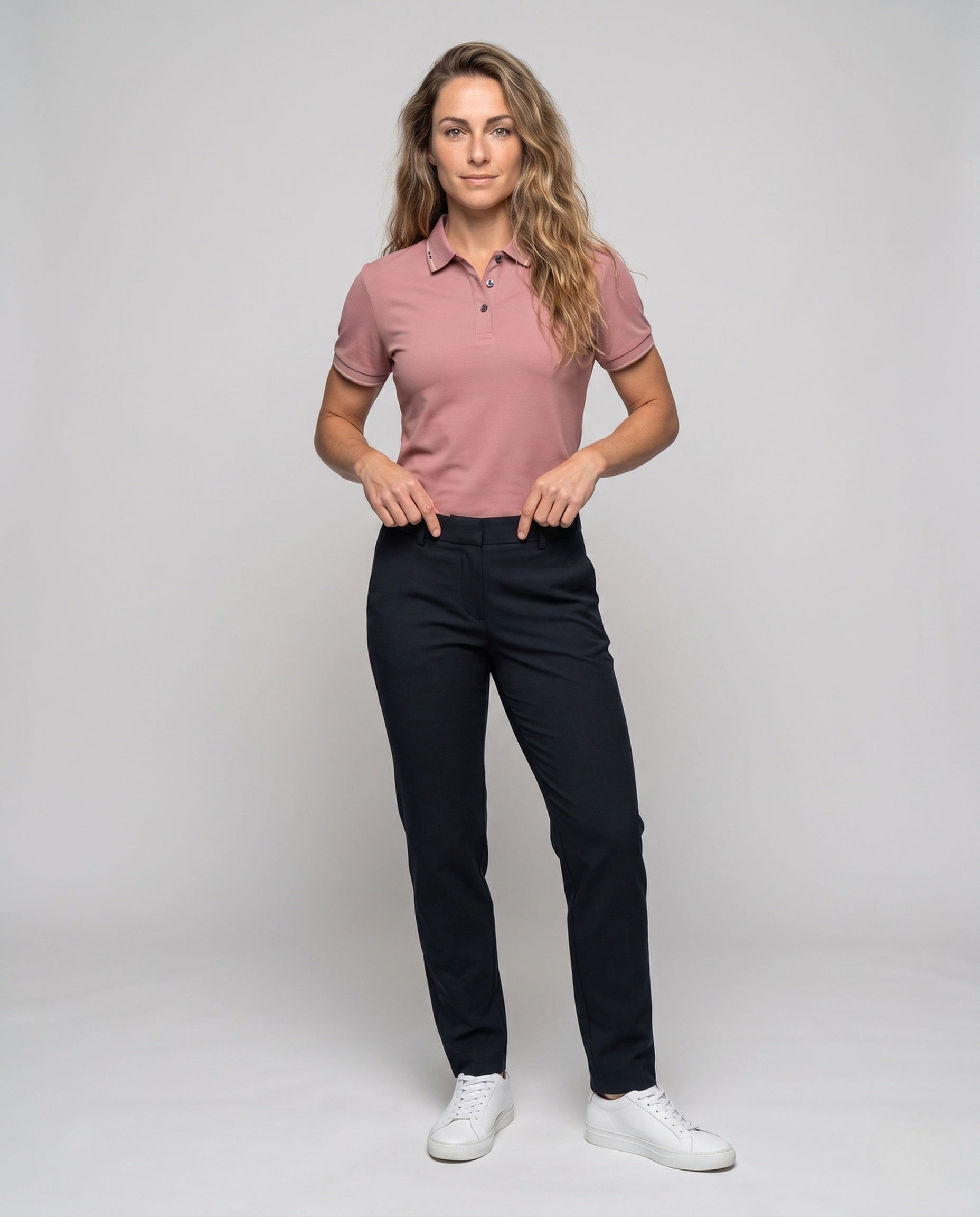 Women's Breathable Polo Shirt with Cooling Technology - Front View