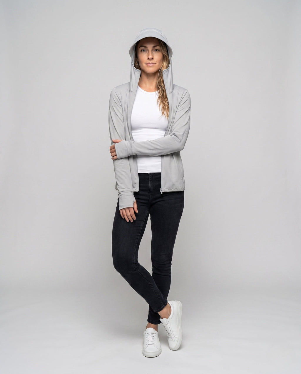 Women's Functional UV Protection Jacket with Highly Elastic Material - Front View