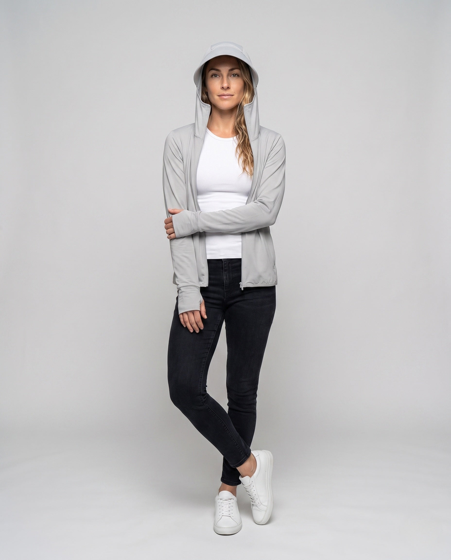 Women's Functional UV Protection Jacket with Highly Elastic Material - Front View