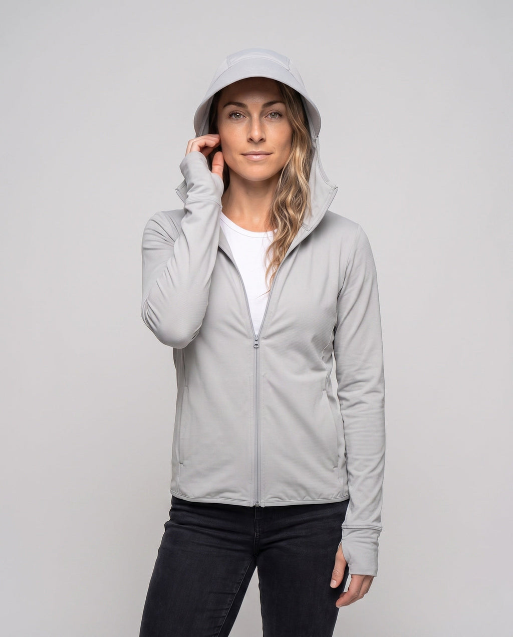 Women's Functional UV Protection Jacket with Highly Elastic Material - Upper Body View